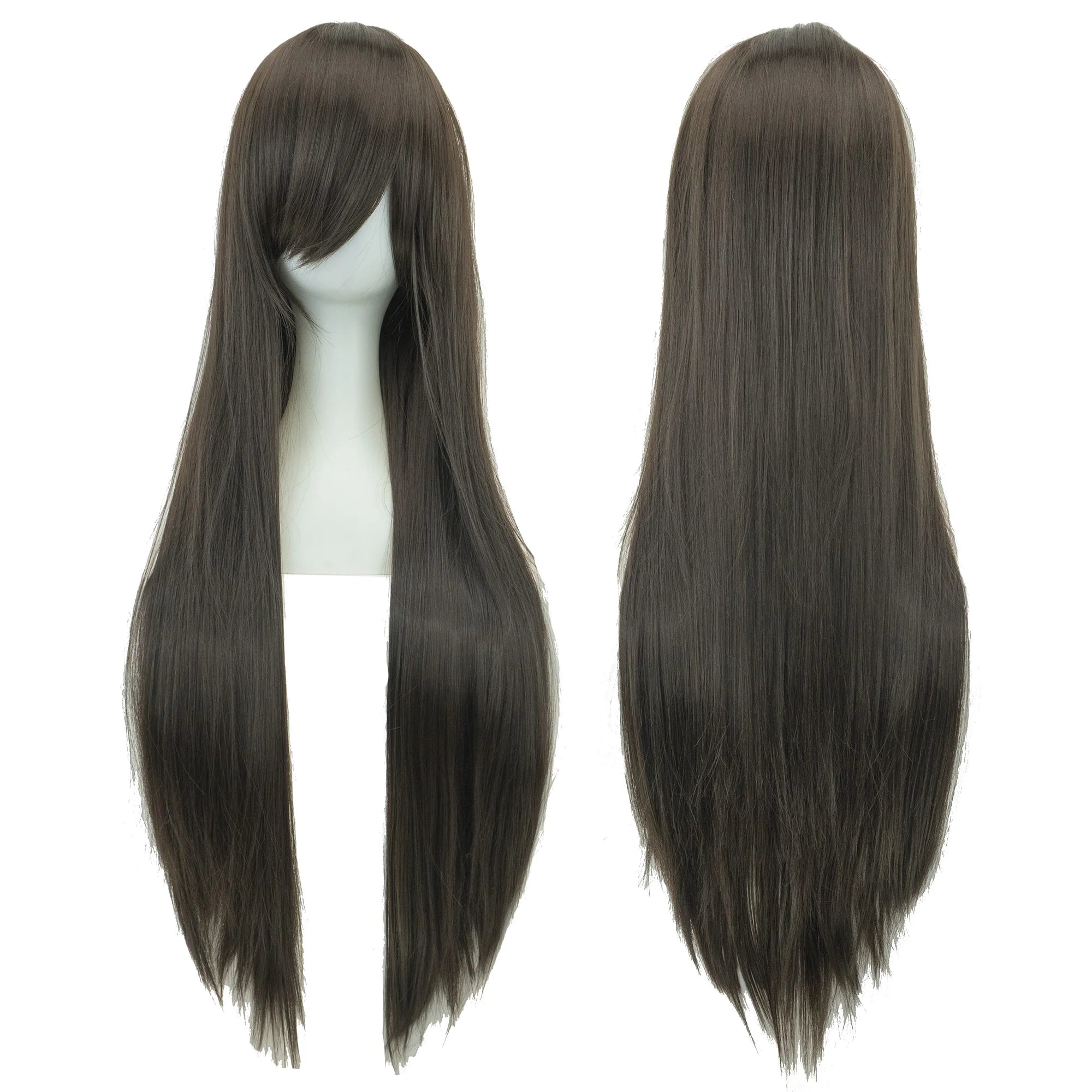Long White Purple Cosplay Wig 80cm Straight Synthetic Hairpiece for Women Anime Party Wig