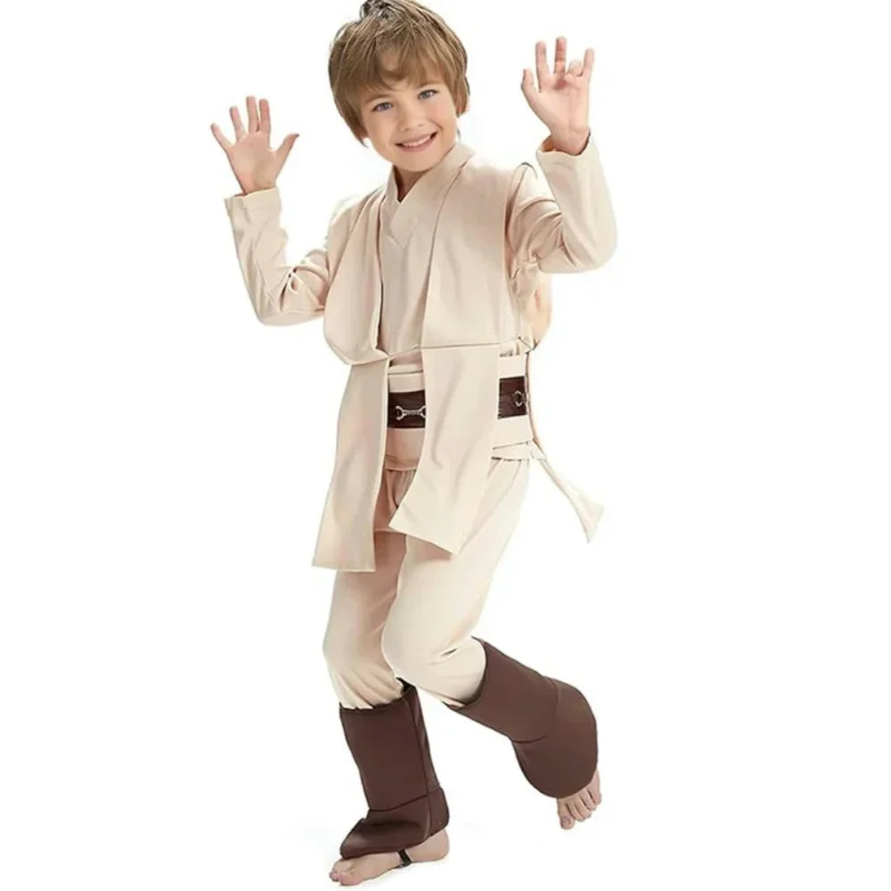 Kids Jedi Knight Costume - Star Wars Obi-Wan Kenobi - Anakin Skywalker Cosplay Robe set
