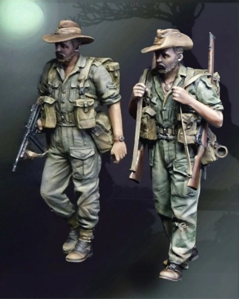 1/35 Scale Die-Cast Resin Figure Model Kit WWII British Special Forces (Myanmar) 2 Figures Unassembled and Unpainted