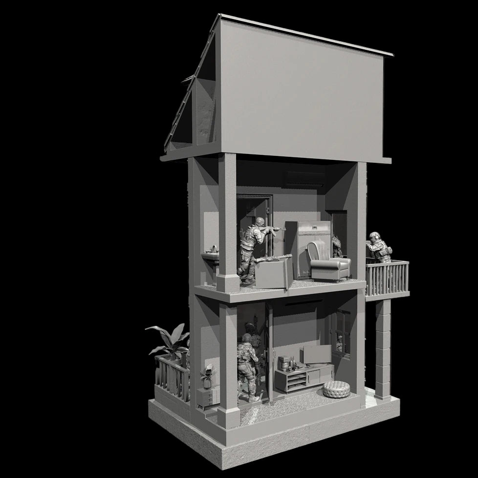 1/35 Scale Resin Soldier Figure Scene | Counter-Terrorism Diorama (8 Soldiers + Scene Platform) | Self-Assembled Model Kit - R Supply Store