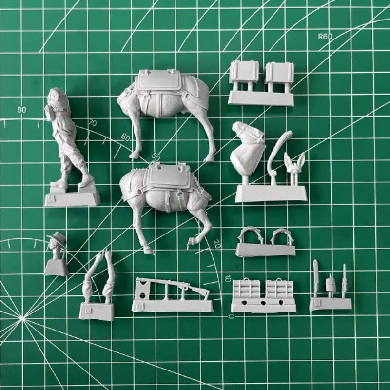 1/35 Scale WWII British Special Forces Soldier with Mule - Resin Model Kit Unassembled Unpainted