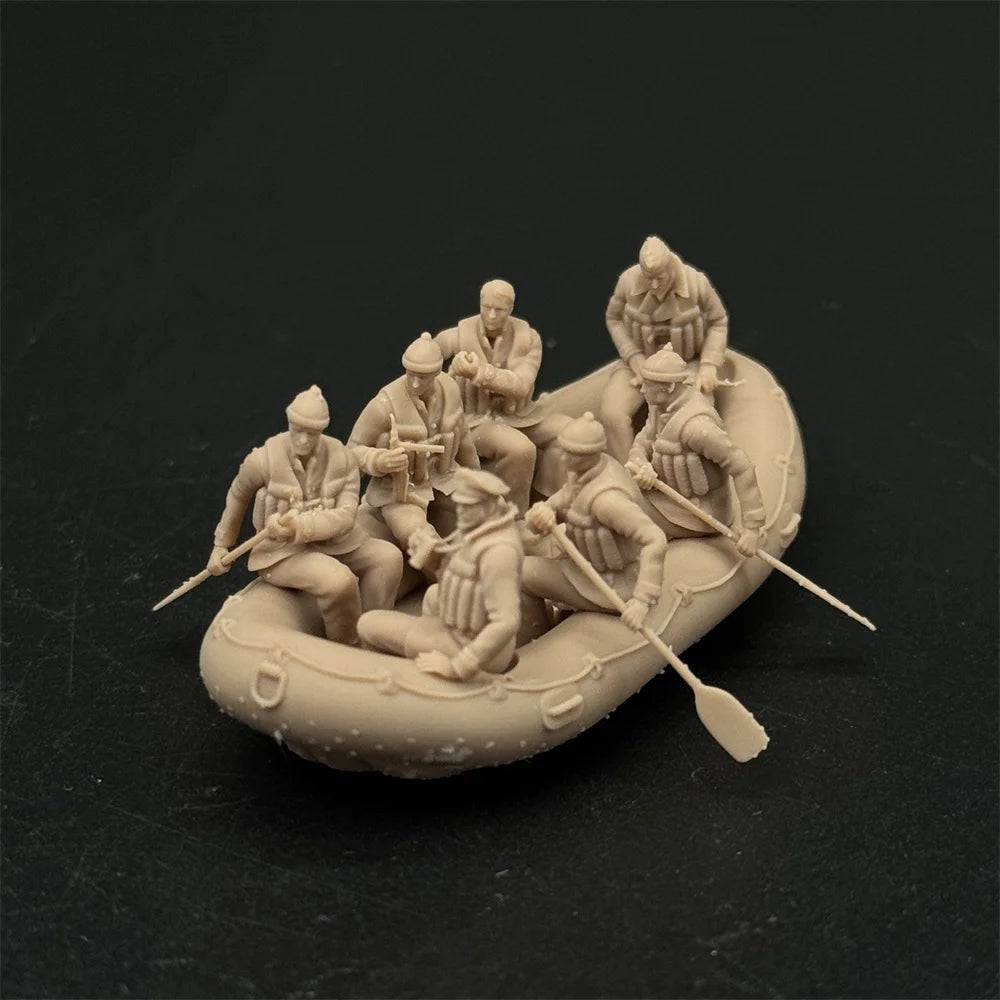 1/72 Scale German Navy Sailor / Officer's Life Raft Resin Model Kit (7 Figures) - Naval Rescue Diorama