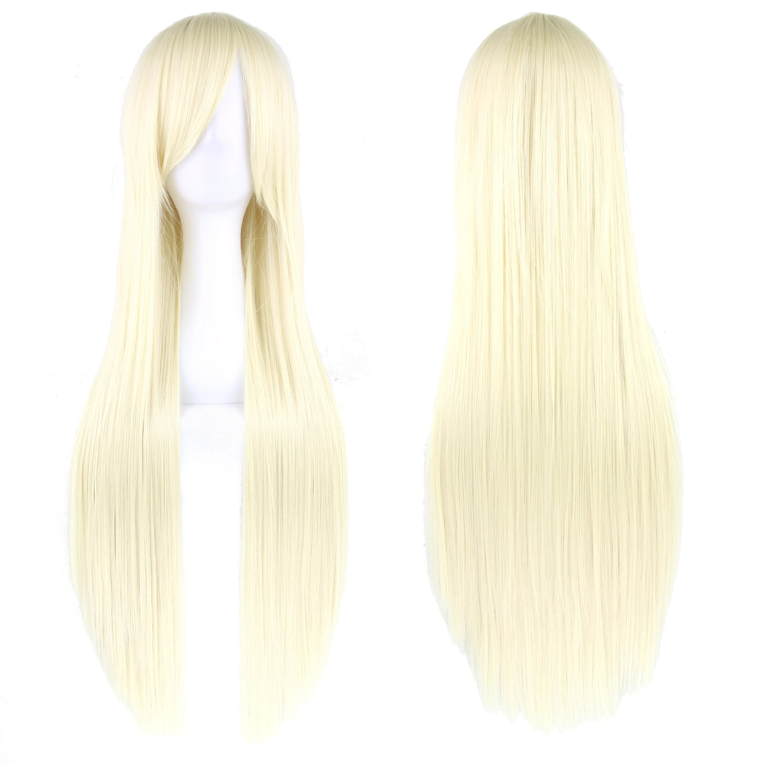 Long White Purple Cosplay Wig 80cm Straight Synthetic Hairpiece for Women Anime Party Wig