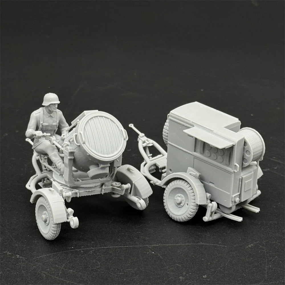 1/35 Scale WWII German Flak Searchlight & Equipment Trailer Set | High-Detail Resin Model Kit