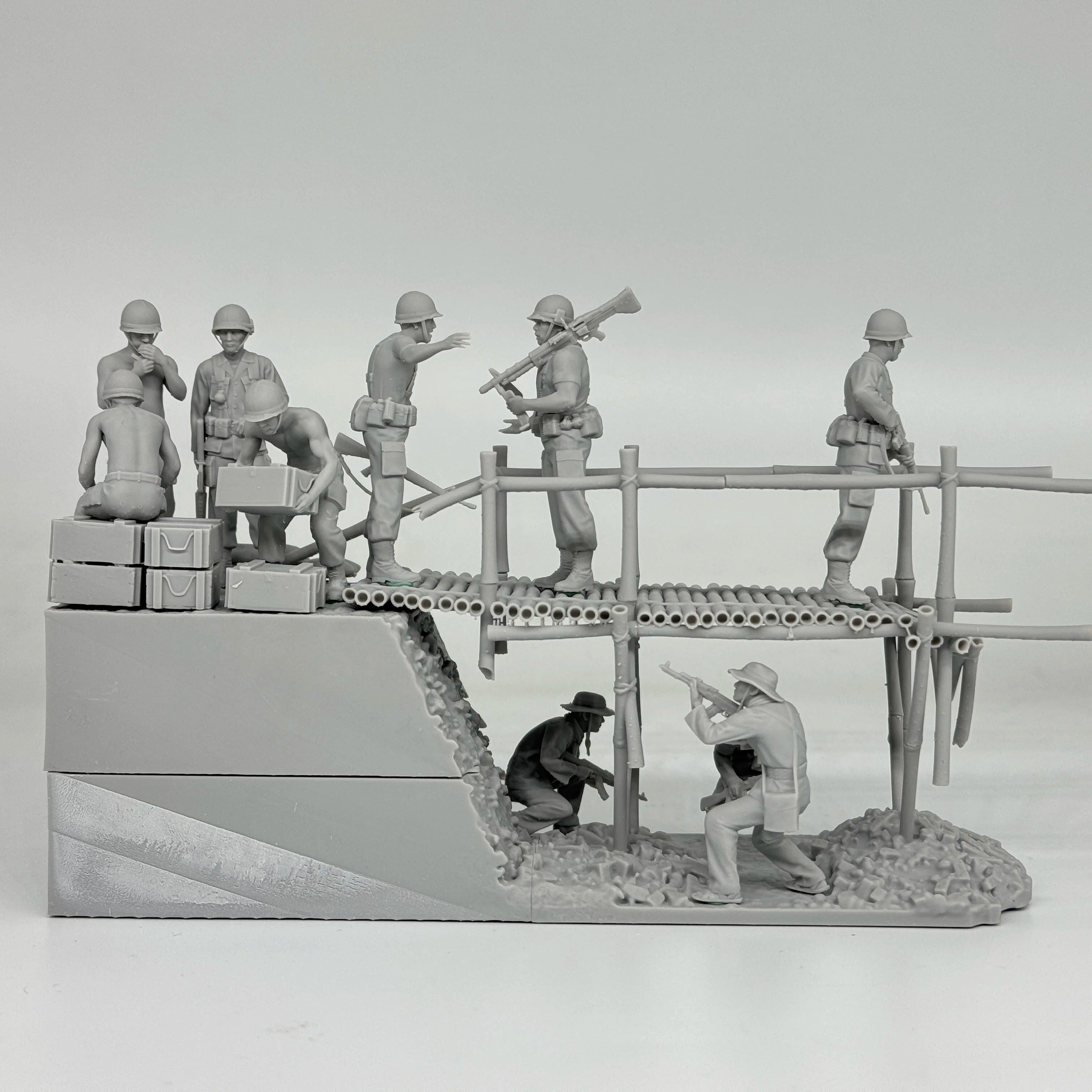 1/35 Vietnam Bridge Ambush Diorama Resin Kit | Viet Cong & US/ARVN Figs