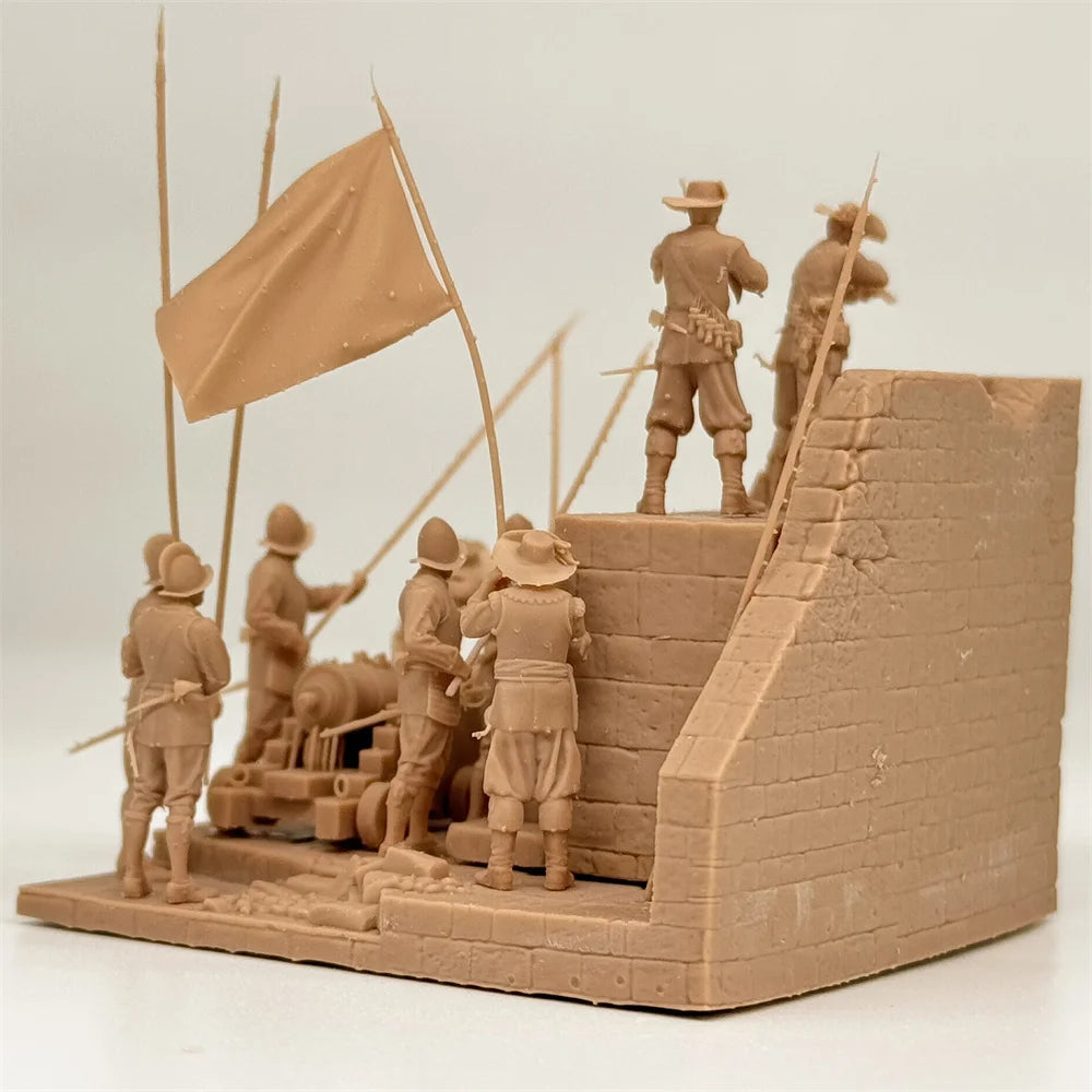 1/72 Scale Spanish Tercios / Phalanx Infantry Battle Scene Resin Diorama Kit (9+ Figures) - Siege Warfare Miniature