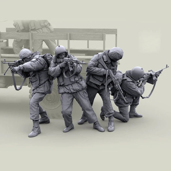 1/35 Scale Cold Weather Infantry Resin Figure Set (x4) - Dynamic Modern Military Patrol