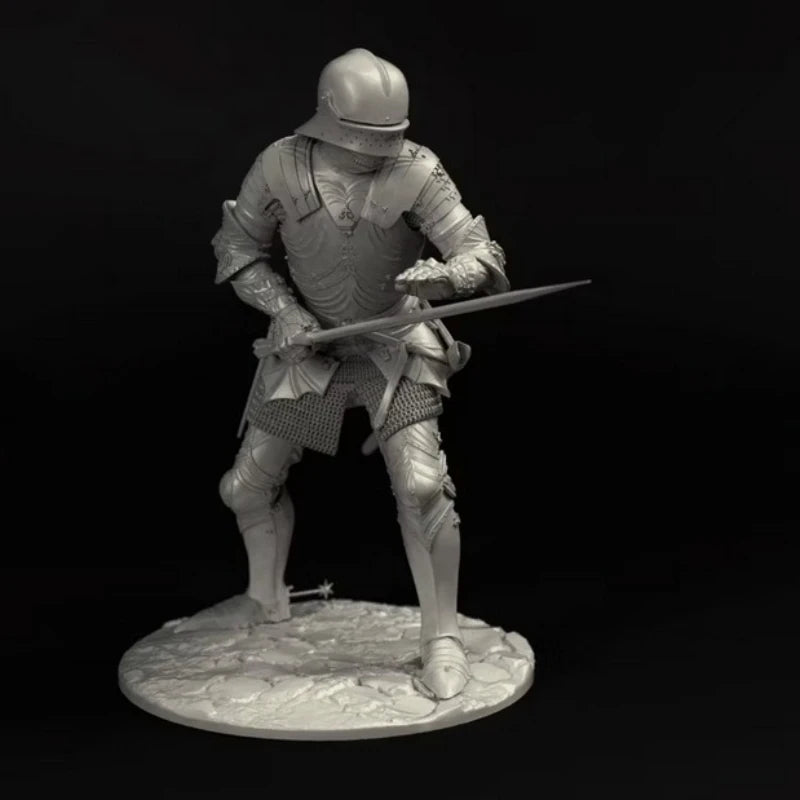 1/24 Scale Gothic Knight Figure – Unpainted Resin Model Kit for Collectors & Diorama Builders - R Supply Store