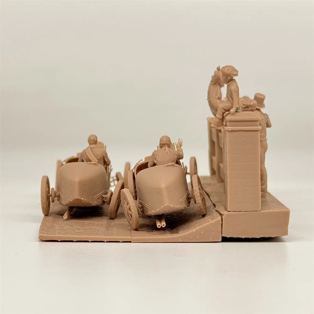 1/72 Scale Legendary 1900s Grand Prix Racing Incident Diorama Kit (Car & Spectators) - Early Auto History Miniature