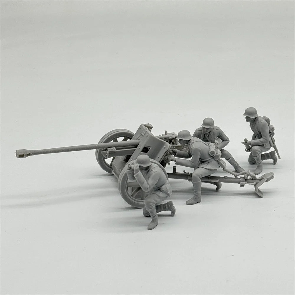 1/35 German PaK 38 Anti-Tank Gun w/ 4 Crew Resin Kit | WW2 Military