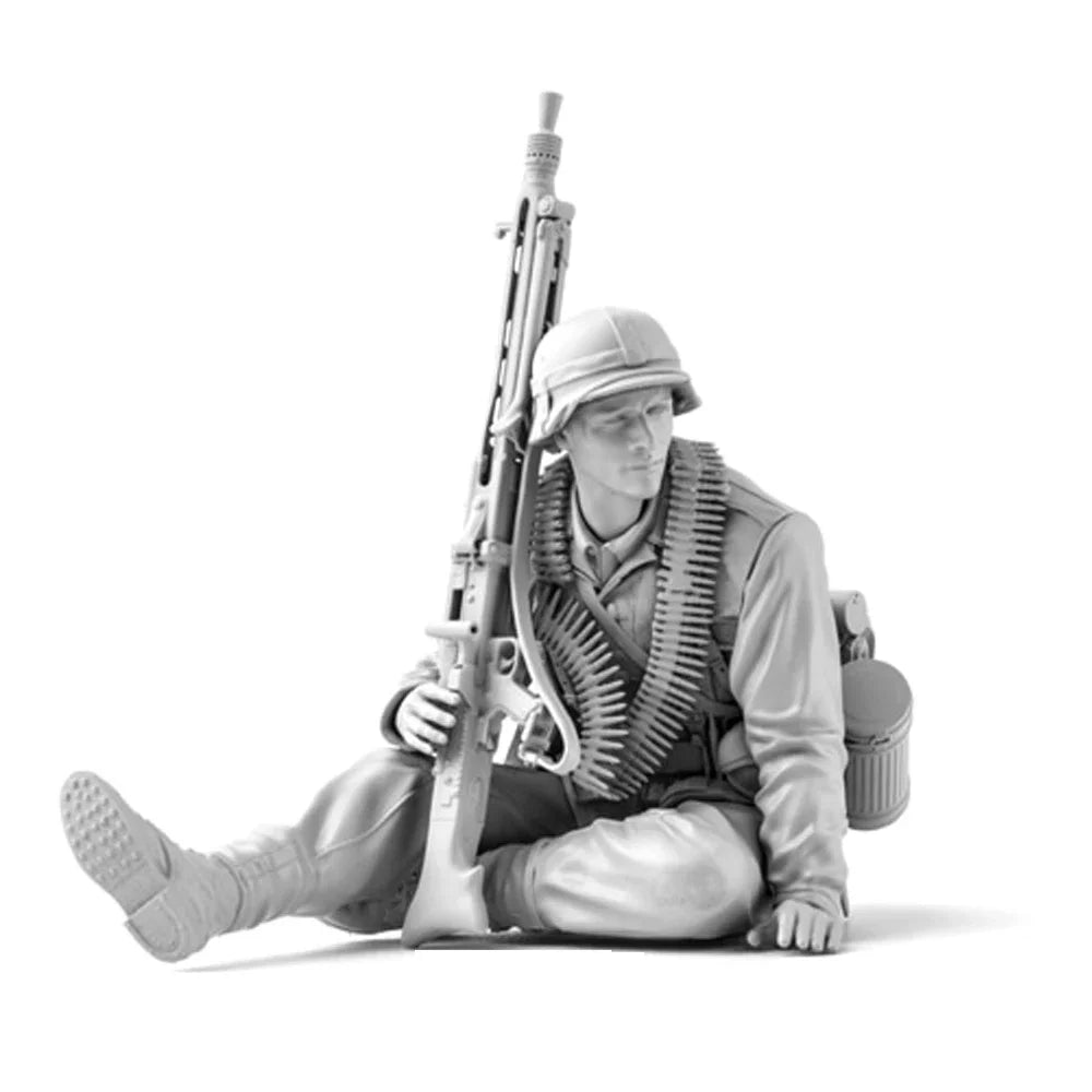 1/16 WWII Infantry MG42 Gunner, GM, Resin Model figure soldier, Military themes, Unassembled and unpainted kit
