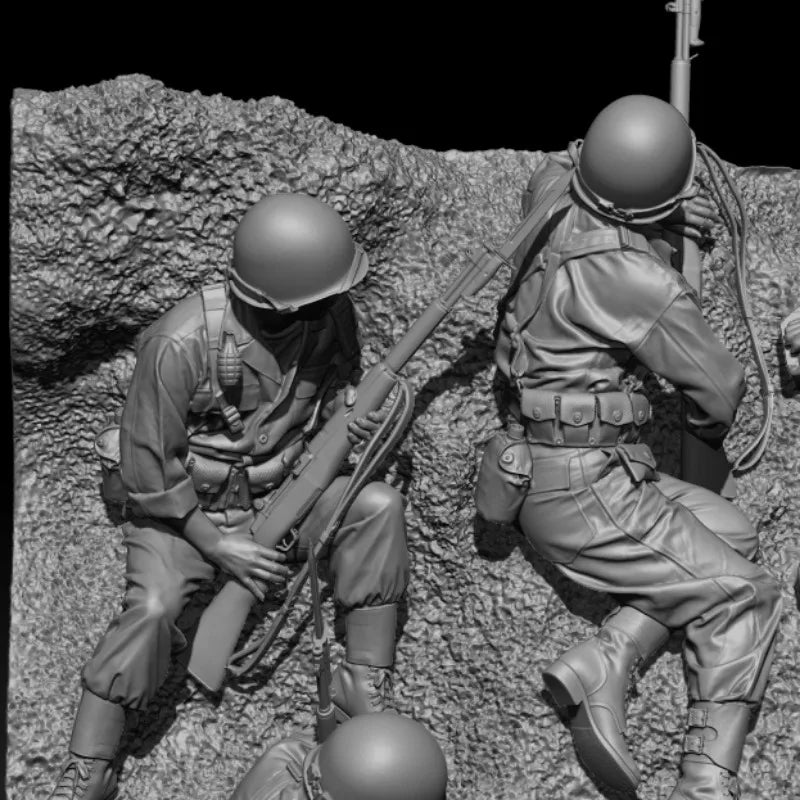 1/35 US Infantry 5-Figure Huddle Resin Kit | WWII/Korean War Diorama - R Supply Store