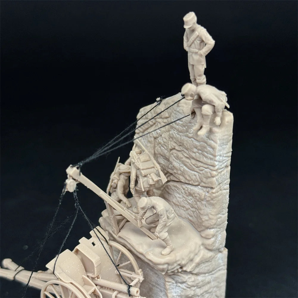 1/72 Scale WWI Italian Alpine Soldiers & Artillery Haul Diorama Resin Kit (11 Figures) - White War Miniatures