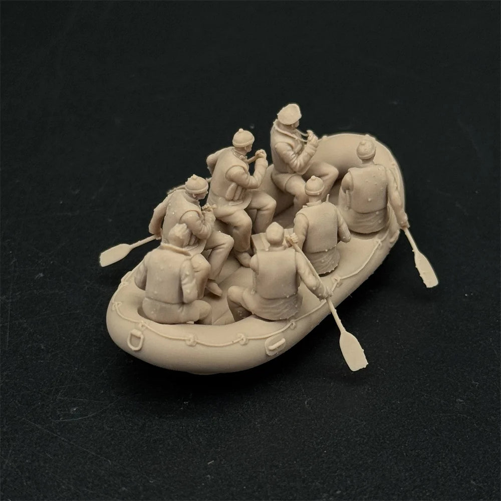 1/72 Scale German Navy Sailor / Officer's Life Raft Resin Model Kit (7 Figures) - Naval Rescue Diorama