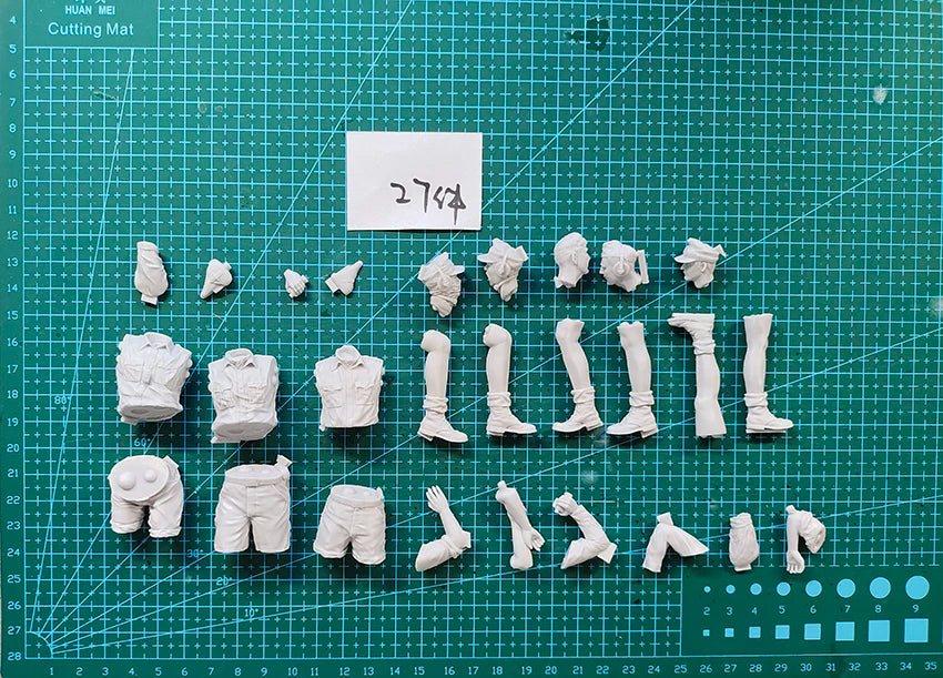 1/16 Scale WWII German Panzer Crew Resin Figure Set (x3) - Unassembled Vehicle Miniature