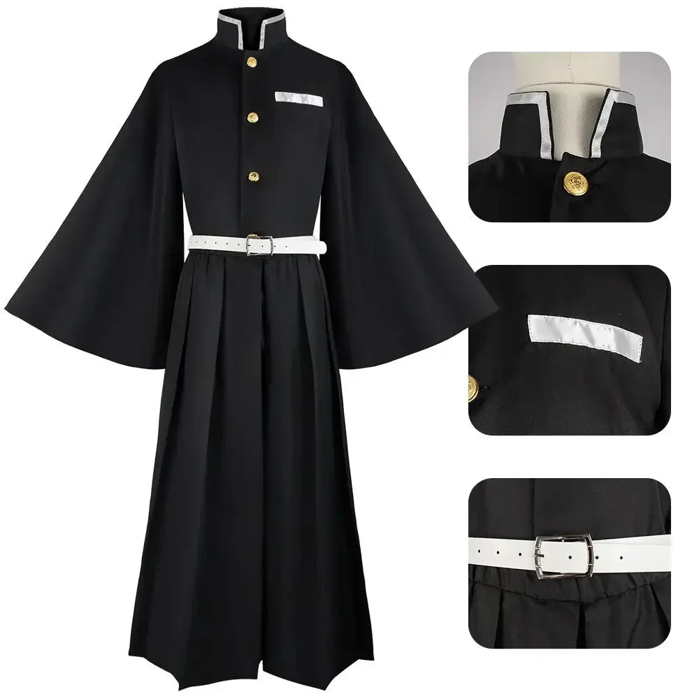 Demon Slayer Tokitou Muichirou Cosplay Costume - Kimetsu No Yaiba Uniform with Wig Halloween Outfit