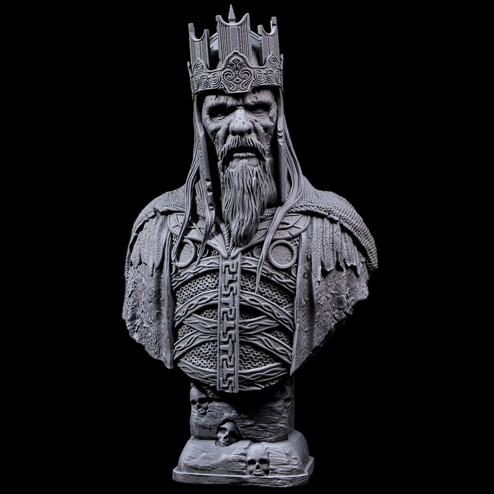 55mm Undead King Bust Resin Kit | Ancient Warlord Fantasy Figure GK