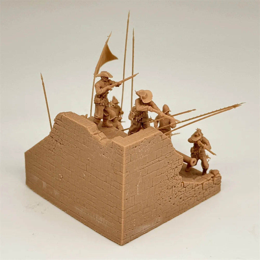 1/72 Scale Spanish Tercios / Phalanx Infantry Battle Scene Resin Diorama Kit (9+ Figures) - Siege Warfare Miniature