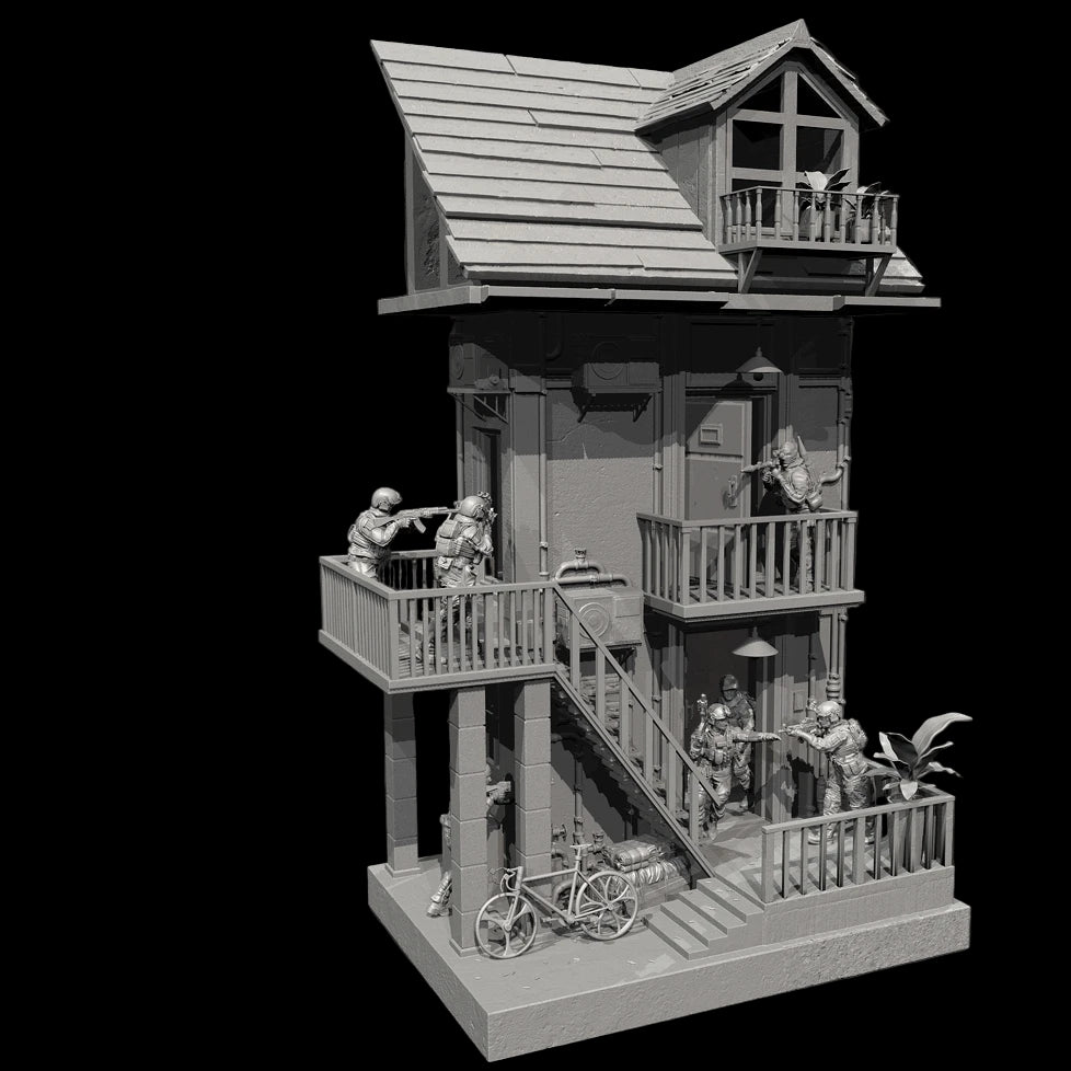 1/35 Scale Resin Soldier Figure Scene | Counter-Terrorism Diorama (8 Soldiers + Scene Platform) | Self-Assembled Model Kit - R Supply Store