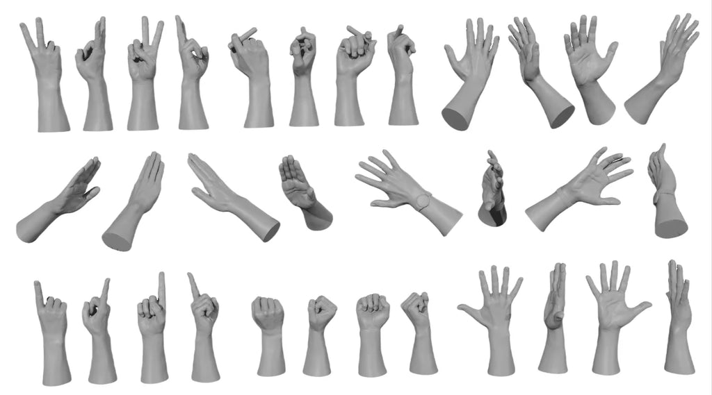1/16 1/35 Character Hand Upgrade Set | Resin Model Kit Accessories