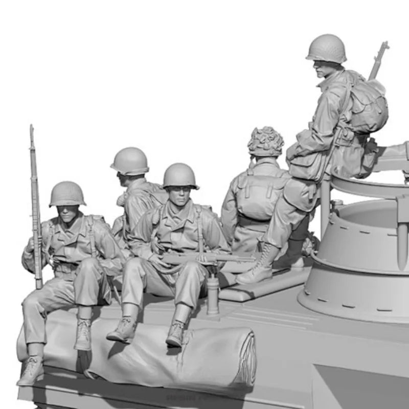 1/35 US Soldier & Tank Rider Resin Set (6 Figures) | Military Diorama Kit - R Supply Store