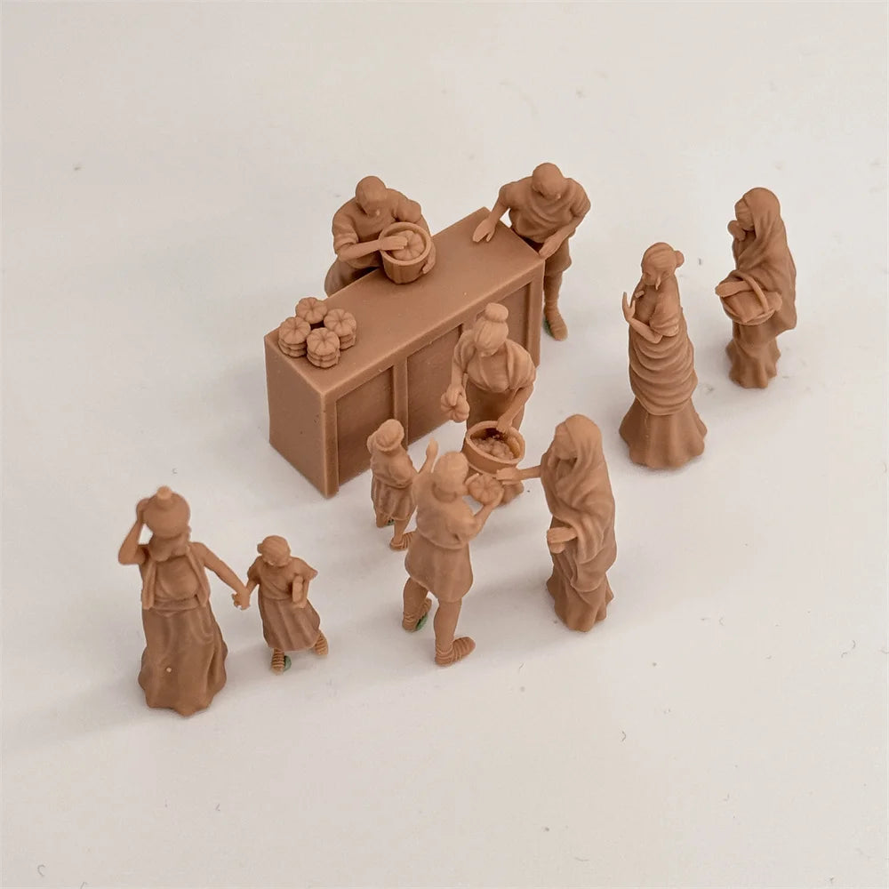 1/72 Scale Roman Imperial Civilian Market / Bakery Scene Resin Figure Set (10 Figures) - Ancient Life Miniature