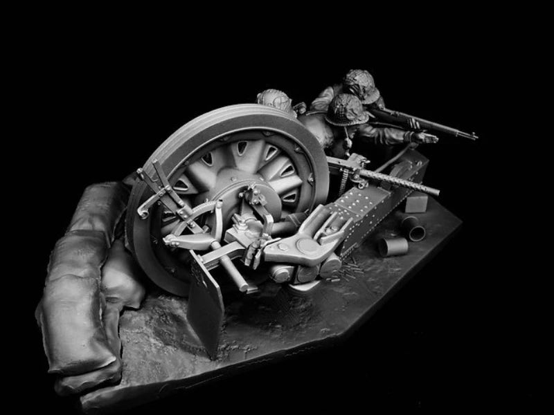 1/16 Scale Airborne Division Artillery Figure Model Kit scene – 3 Figures & Base - R Supply Store