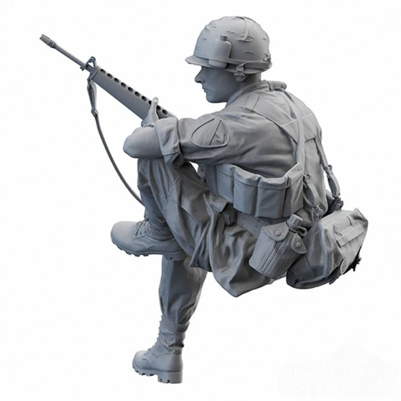 1/16 Scale Vietnam War US Army Infantry Sitting Position Resin Figure Model Kit - R Supply Store