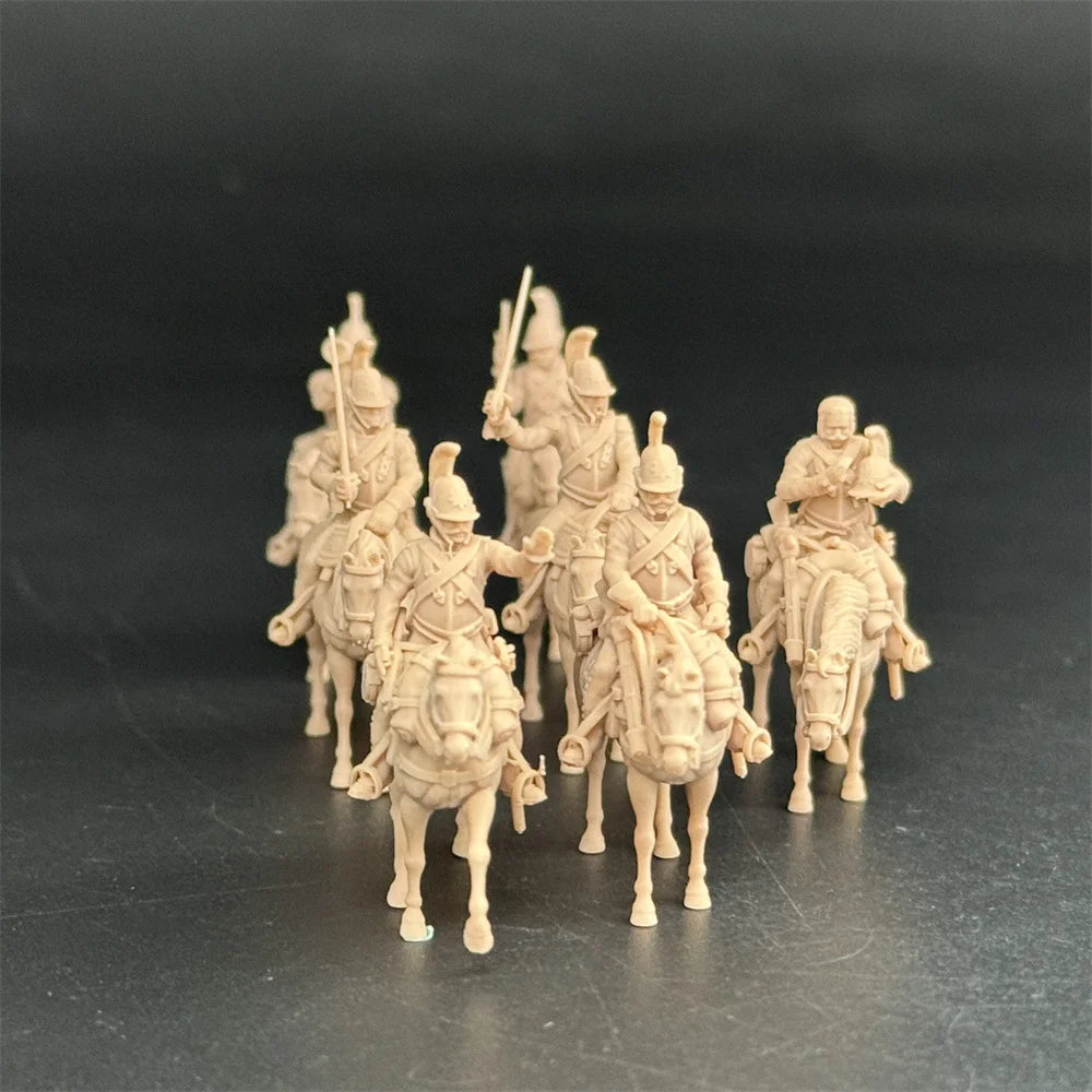 1/72 Scale Russian Imperial Cavalry / Cuirassier Resin Figure Set (7 Mounted Figures) - Napoleonic War Gaming