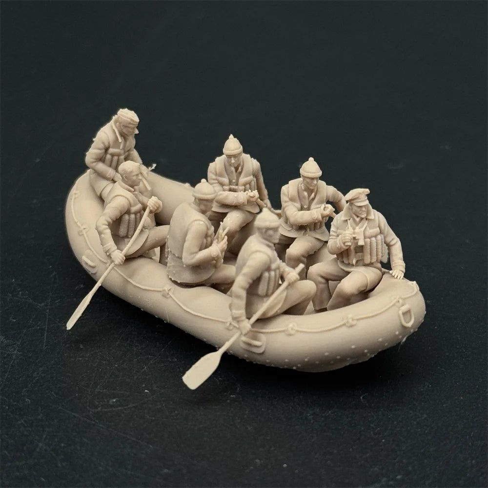 1/72 Scale German Navy Sailor / Officer's Life Raft Resin Model Kit (7 Figures) - Naval Rescue Diorama