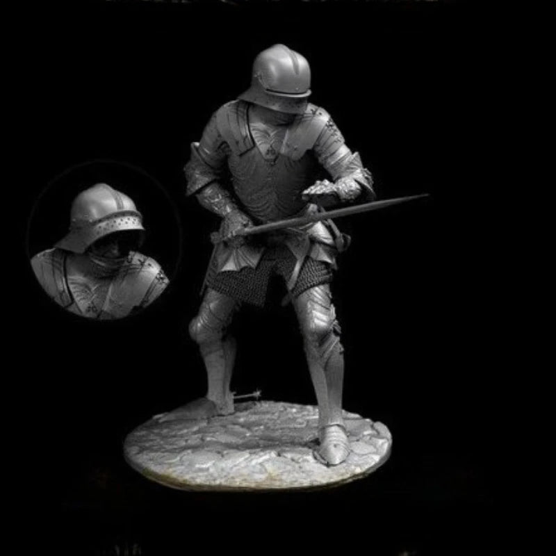 1/24 Scale Gothic Knight Figure – Unpainted Resin Model Kit for Collectors & Diorama Builders - R Supply Store