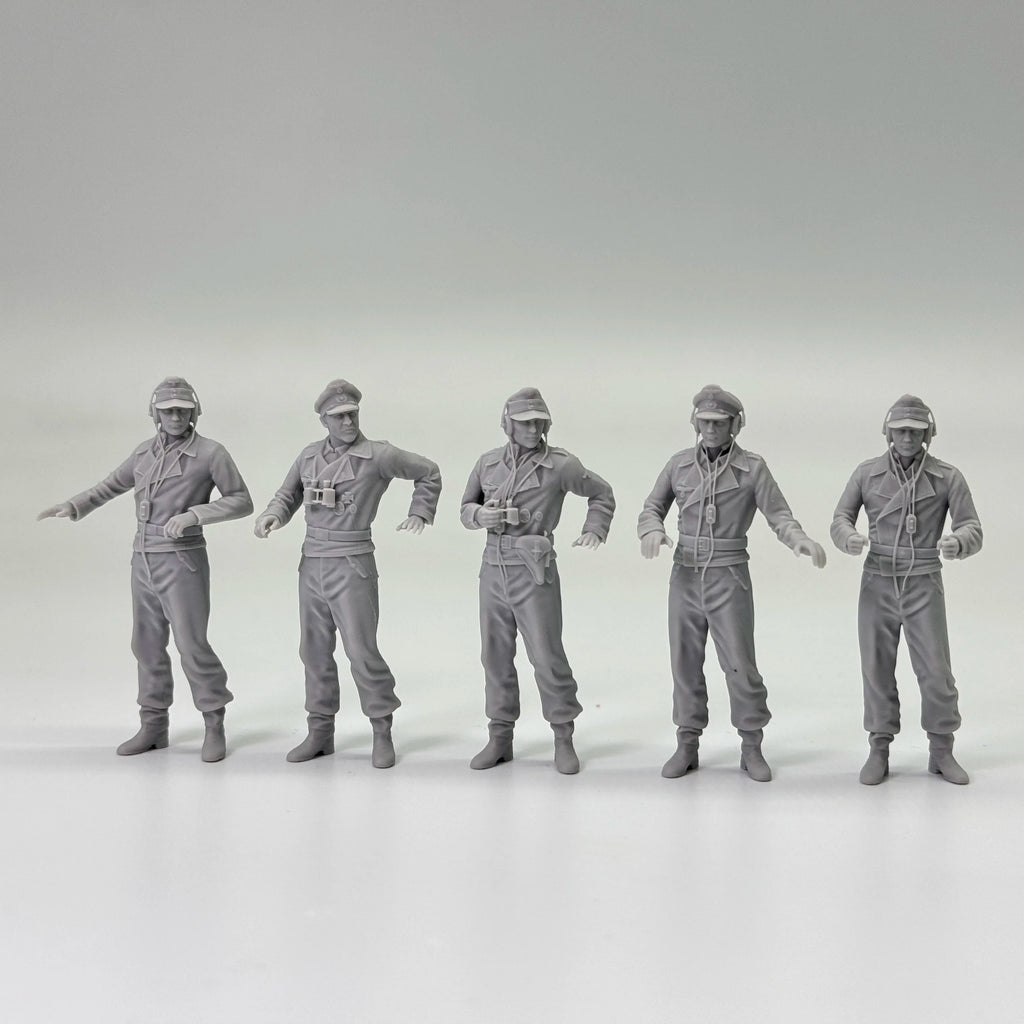 1/35 German Tank Commander Set (5 Fig) Resin Kit | Full/Half Body Vers.