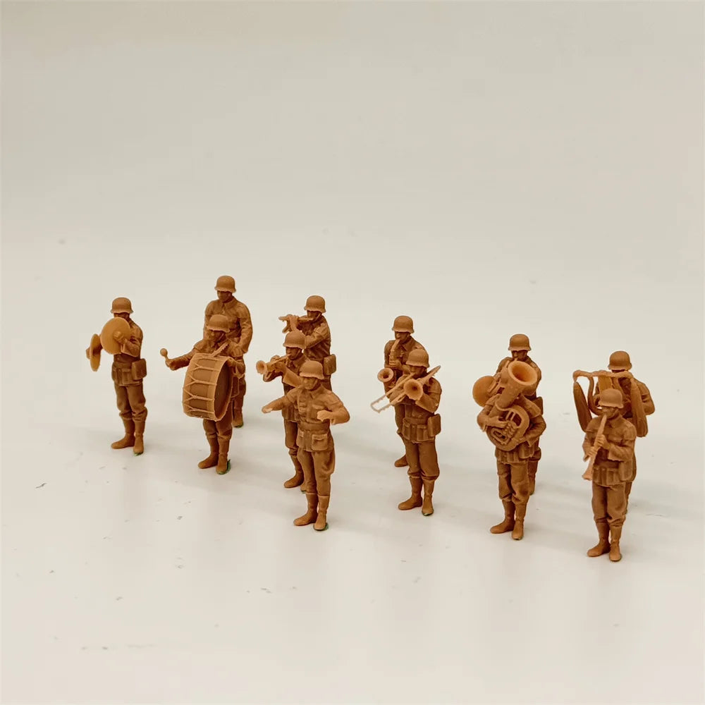 1/72 Scale WWII German Army Military Band Resin Figure Set (12 Figures) - Parade & Ceremony Diorama