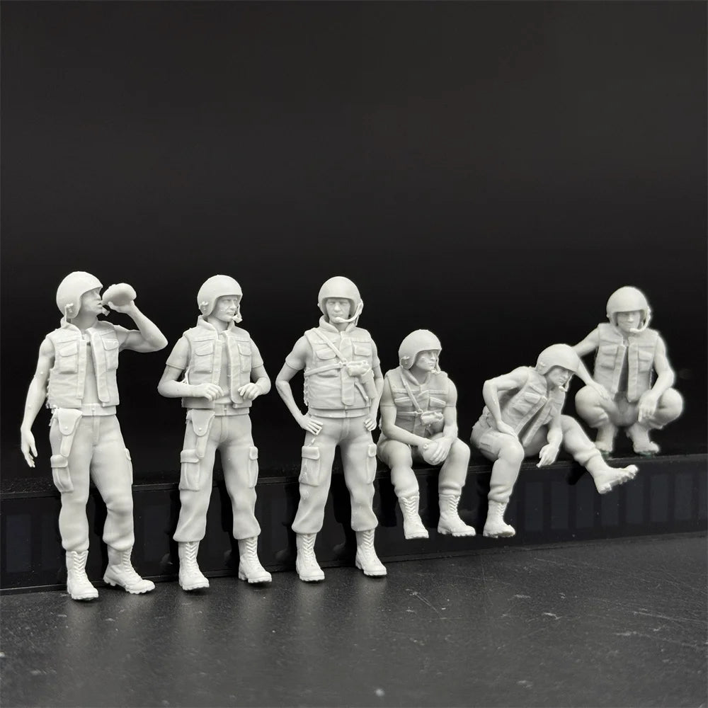 1/16 1/35 USA Tank Crew Vietnam Figure Set | 6 Figures Resin Model Kit