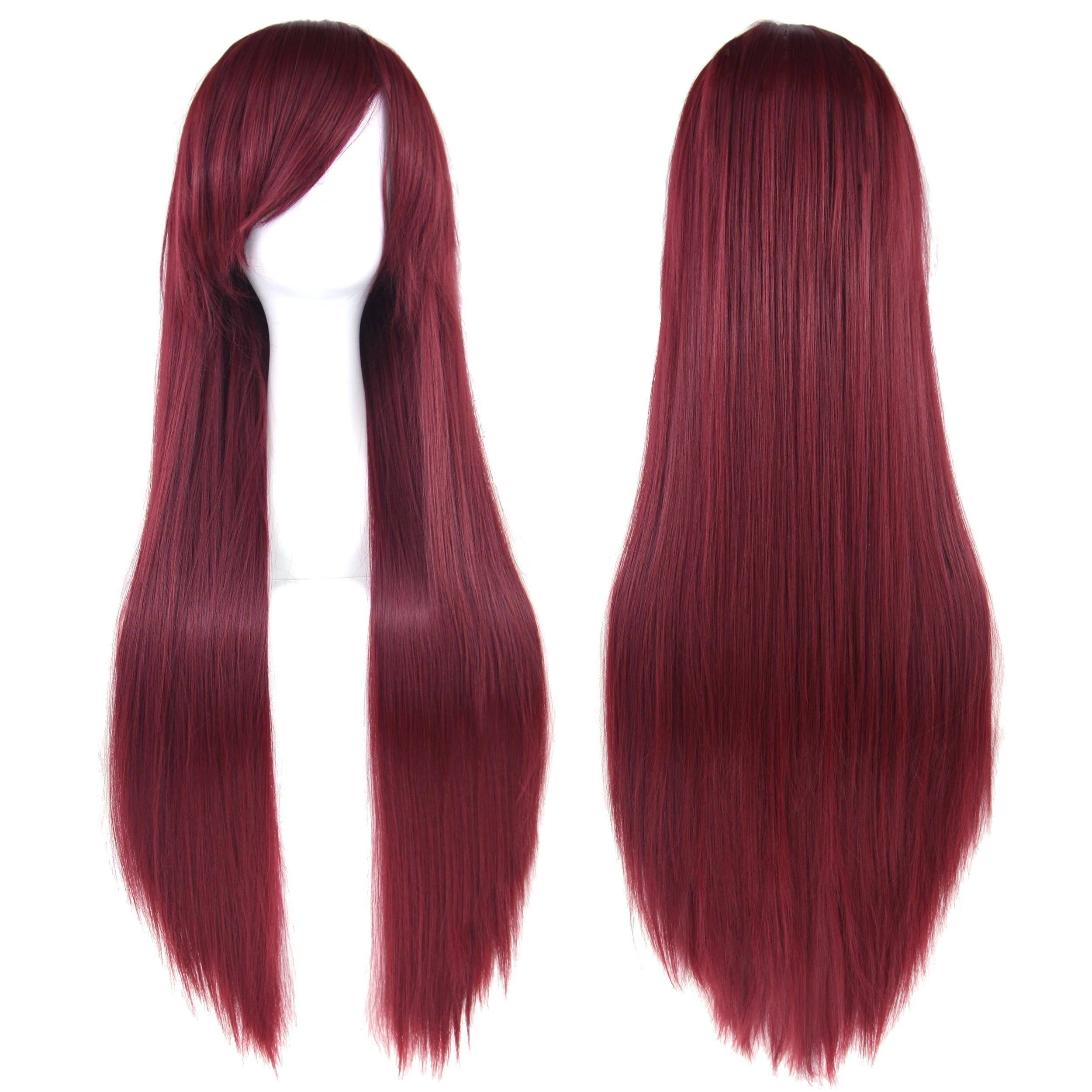 Long White Purple Cosplay Wig 80cm Straight Synthetic Hairpiece for Women Anime Party Wig