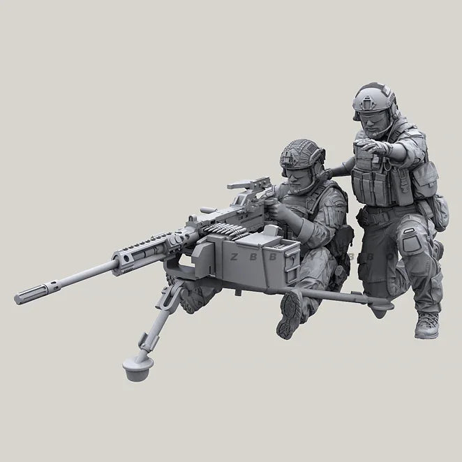 1/35 Modern US Special Forces Heavy Machine Gun Team Resin Kit (x2 Figures + Weapon)
