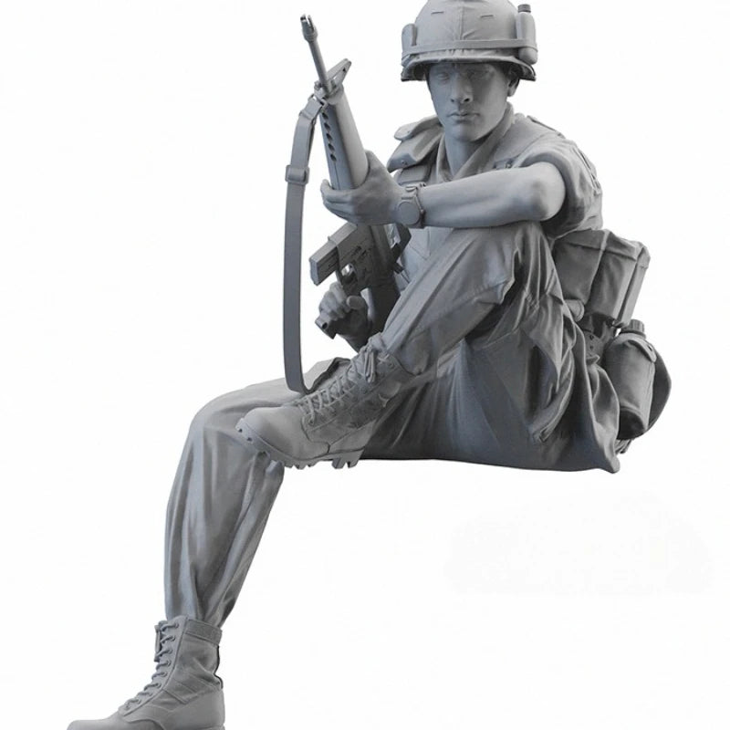 1/16 Scale Vietnam War US Army Infantry Sitting Position Resin Figure Model Kit - R Supply Store