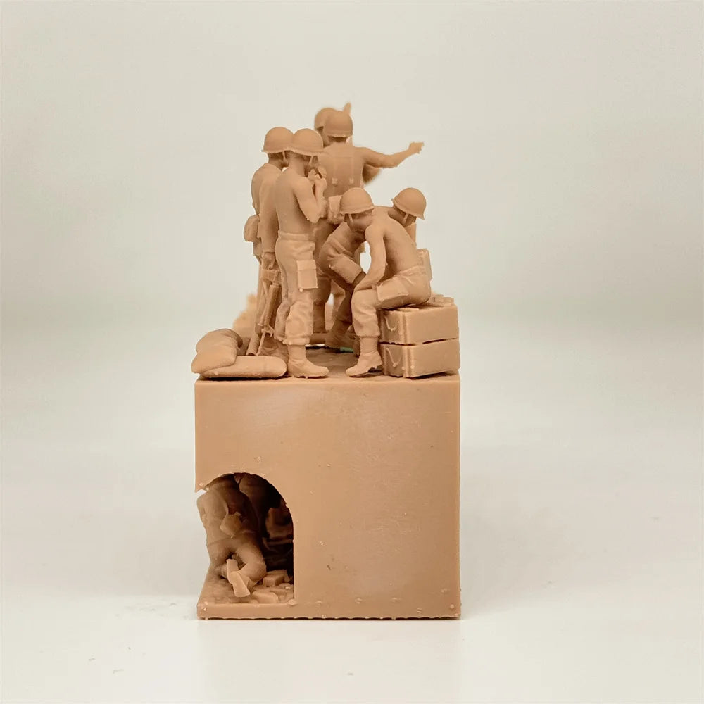 1/72 Scale Vietnam War Bridge / Bunker Ambush Scene Resin Diorama Kit (10+ Figures) - US & VC Combat Miniature
