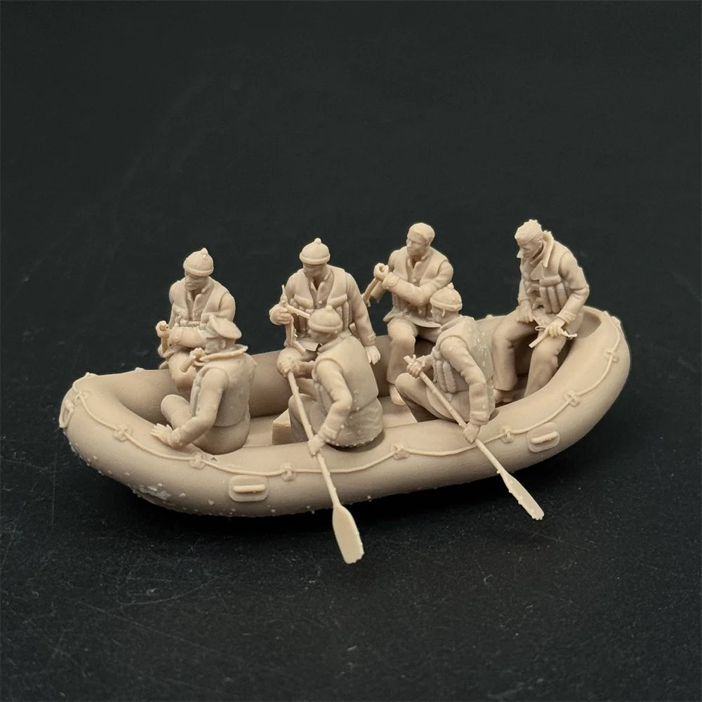 1/72 Scale German Navy Sailor / Officer's Life Raft Resin Model Kit (7 Figures) - Naval Rescue Diorama