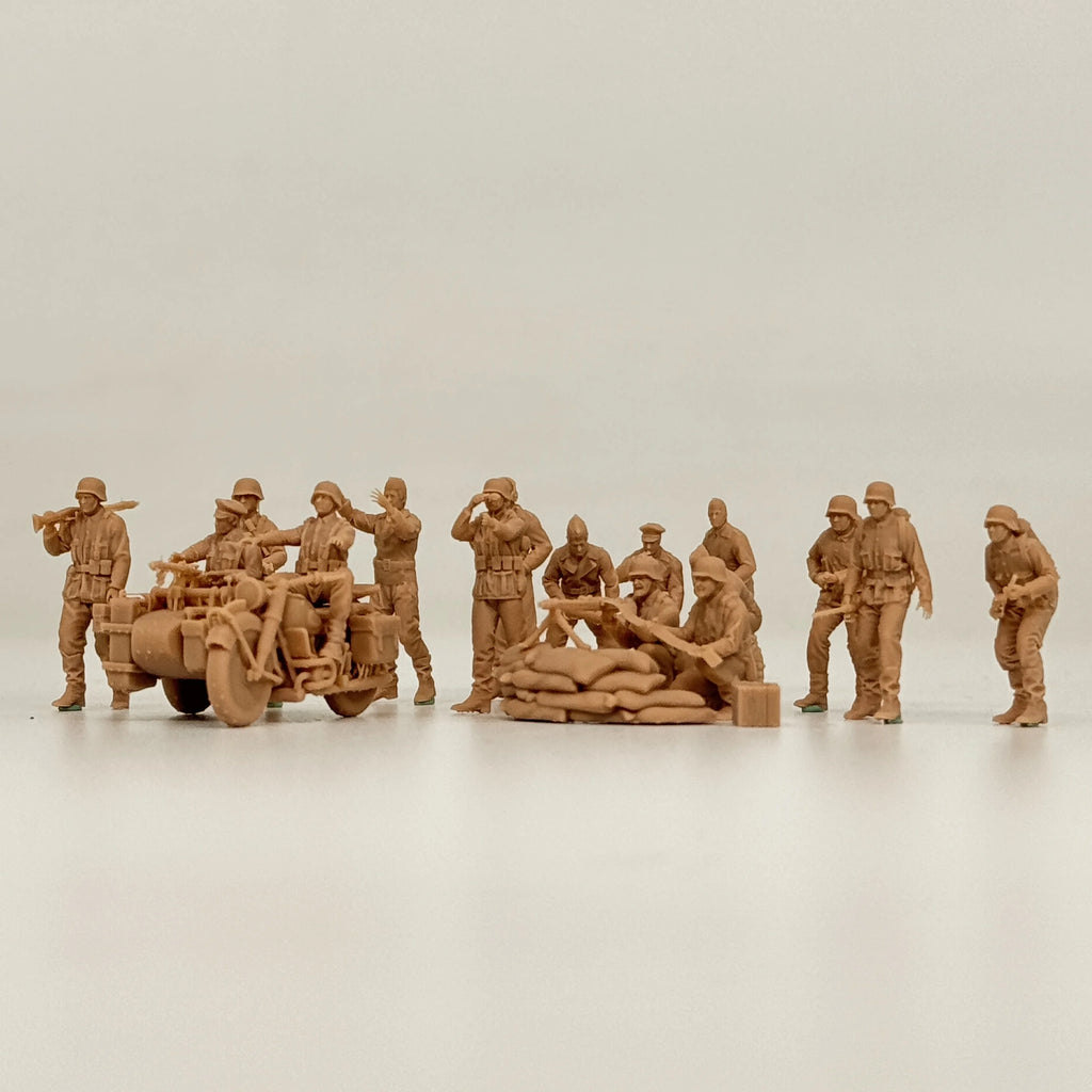1/72 Scale German Panzergrenadier Combat Group Resin Figure Set (16 Figures) - Tiger Tank Support & Wargaming
