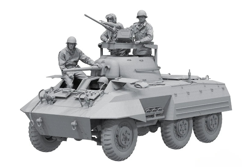 1/16 Scale US M8 Armored Vehicle Crew Resin Figure Model Kit (4 Figures, No Car) - R Supply Store