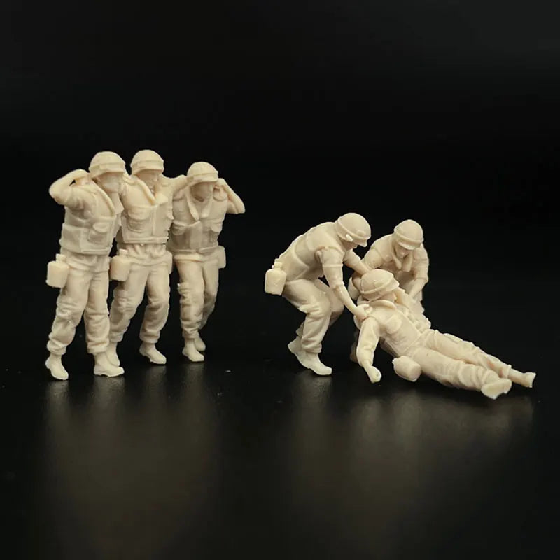 1/72 Scale US Marines / Infantry Rescue the Wounded Resin Figure Set (6 Figures) - Combat Medic Diorama