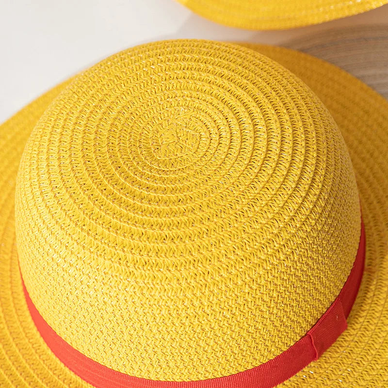 One Piece Luffy Straw Hat - Cosplay Accessory Anime Sun Hat for Adults & Kids