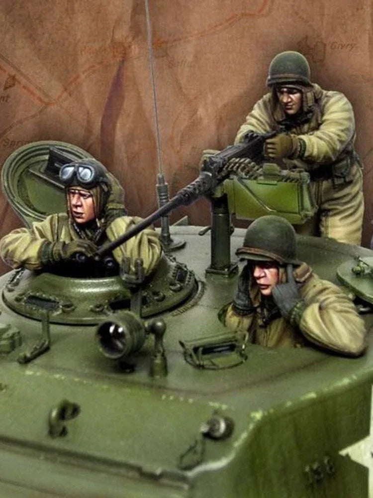 1/35 Scale US Tank Crew Set 🇺🇸 3 Resin Figures Model Kit Unassembled Unpainted (No Tank) - R Supply Store