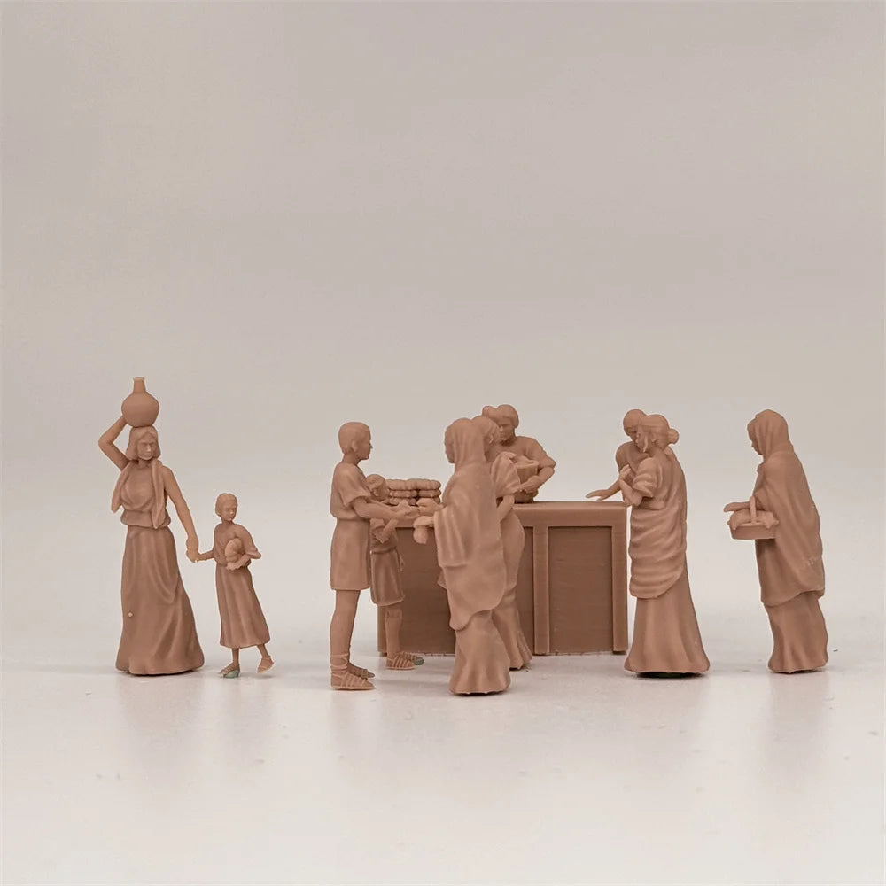 1/72 Scale Roman Imperial Civilian Market / Bakery Scene Resin Figure Set (10 Figures) - Ancient Life Miniature