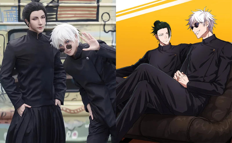 Gojo Satoru Cosplay Costume Uniform for Men Jujutsu Kaisen Cosplay Outfit And Sunglasses Geto Suguru Cosplay Uniform