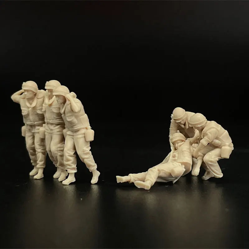1/72 Scale US Marines / Infantry Rescue the Wounded Resin Figure Set (6 Figures) - Combat Medic Diorama