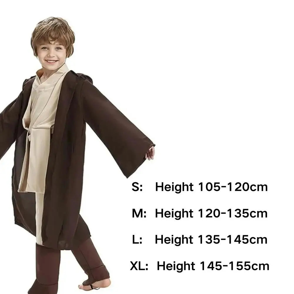 Kids Jedi Knight Costume - Star Wars Obi-Wan Kenobi - Anakin Skywalker Cosplay Robe set