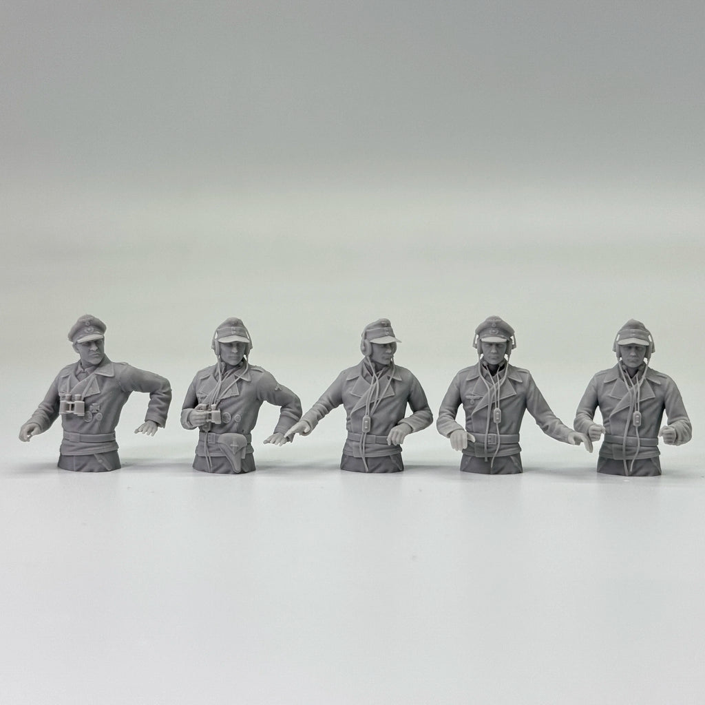1/35 German Tank Commander Set (5 Fig) Resin Kit | Full/Half Body Vers.