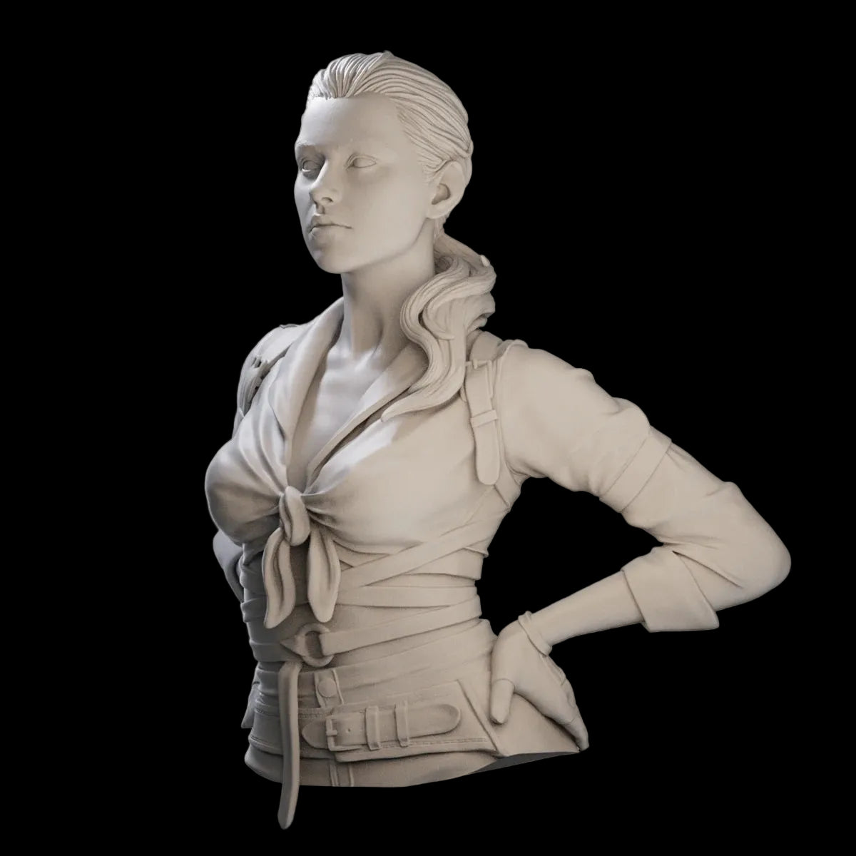 1/10 Motorcycle Girl Bust Resin GK | Western Cowboy Style Model